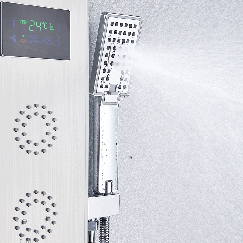 DecorBites™ Black Led Shower Panel 5-Function Wall Mount Bathroom Shower Faucet