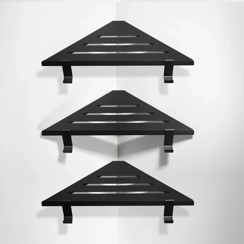DecorBites™ Brushed Gold Stainless Steel Bathroom Triangle Rack for Stylish Shower Storage