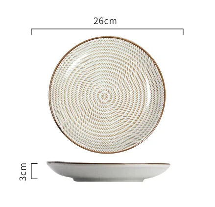 DecorBites™ Ceramic Dinner Plate Set - Round Solid Pattern, Made of Ceramic