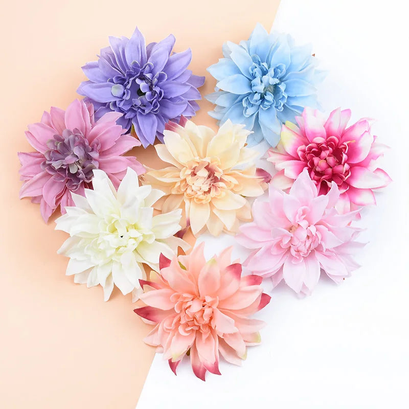 DecorBites™ 10pcs Silk Gerbera Decorative Flowers for Home Wedding DIY - Fake Stamen Brooch