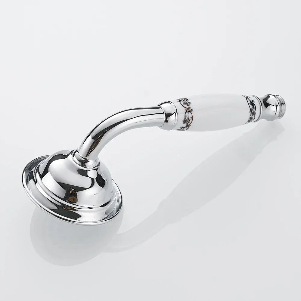 DecorBites™ Antique Brass Hand Held Shower with Luxury Ceramics - Round Rainfall Faucet
