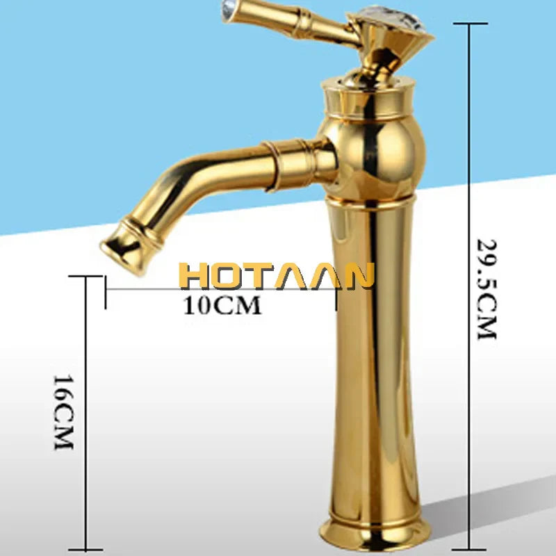 DecorBites™ Gold Bathroom Faucet | Modern Basin Tap with High Arc Design