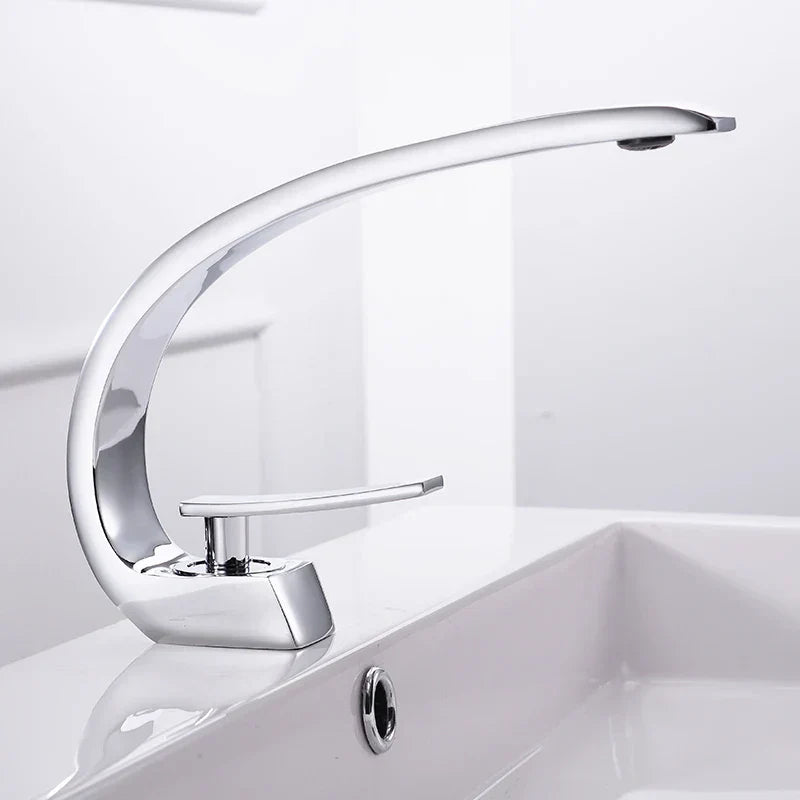 DecorBites™ Basin Faucet: Modern Brass Bathroom Mixer Tap with Single Handle and Single Hole