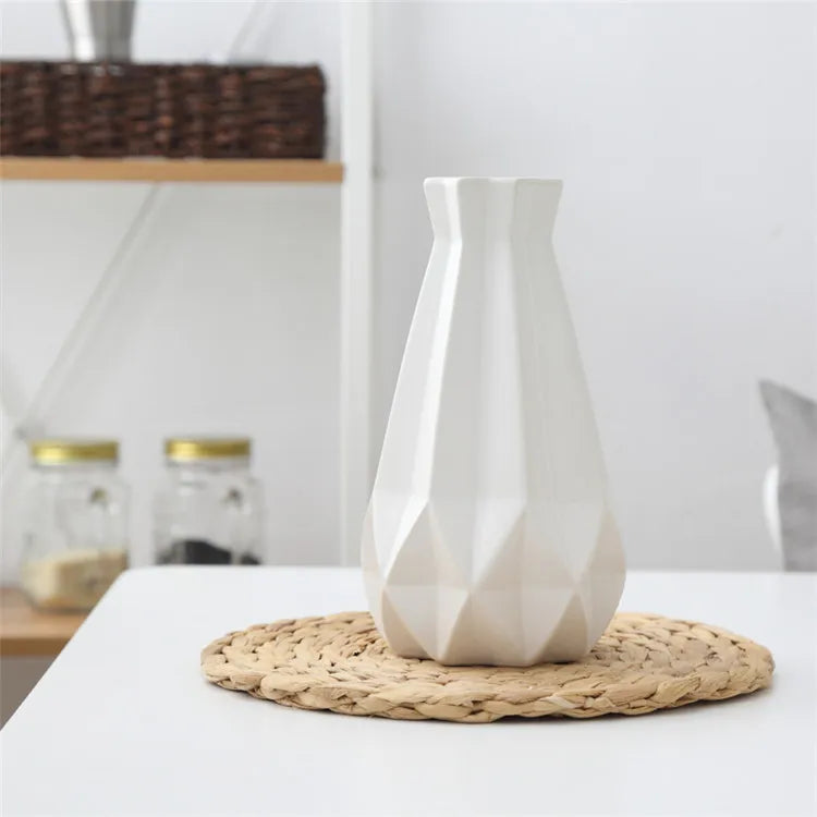 DecorBites™ Ceramic Diamond Vase Modern Home Decor Living Room Decoration