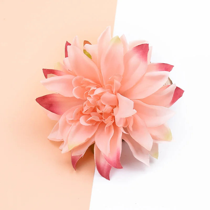DecorBites™ 10pcs Silk Gerbera Decorative Flowers for Home Wedding DIY - Fake Stamen Brooch