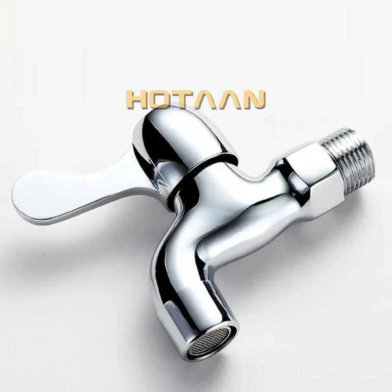 DecorBites™ Brass Washer Tap Bibcock Faucet - Single Handle Cold Water Washing Machine Bibcock