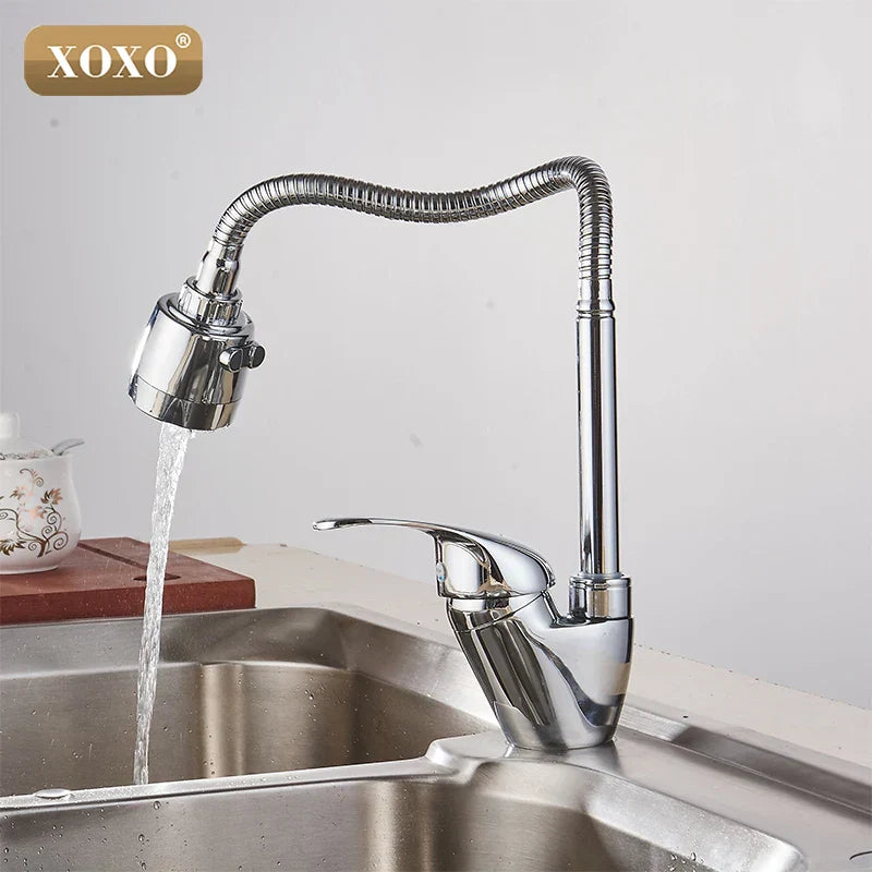 DecorBites™ Brass Kitchen Faucet Mixer Tap with Multifunction Shower & Washing Machine