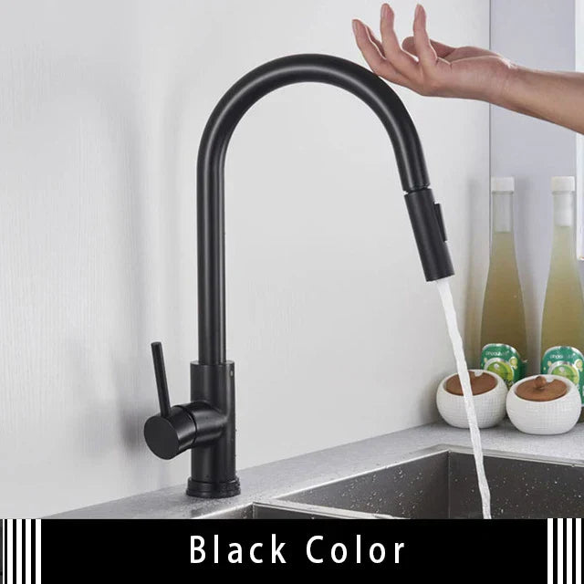 DecorBites™ Brushed Gold Smart Touch Kitchen Faucet Dual Outlet Water Modes