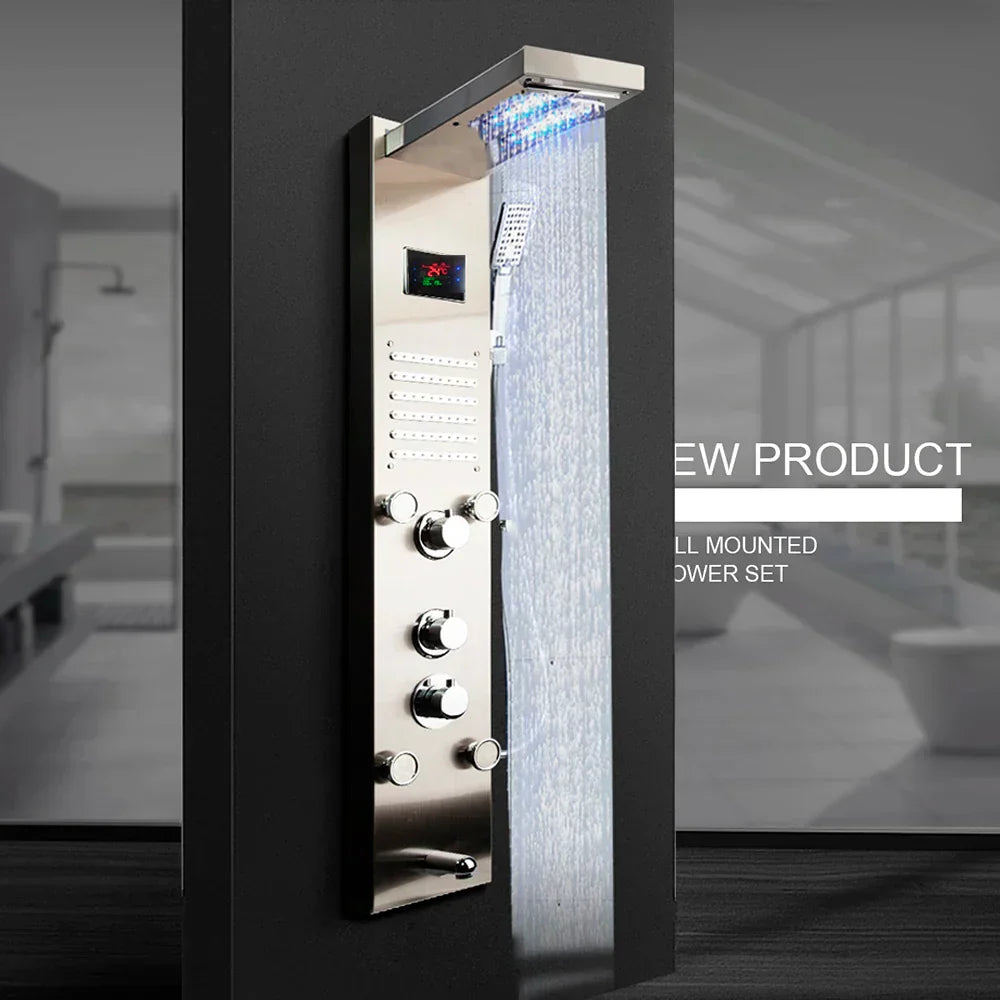 DecorBites™ LED Panel Bath Faucet with Digital Display and Massage Spa Jets