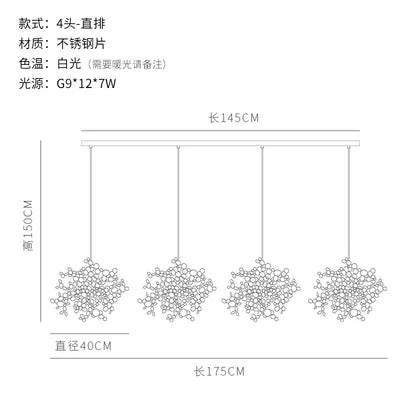DecorBites™ G9 Leaf Pendant Light Industrial Suspension Lamp - Metal Hanging Lights