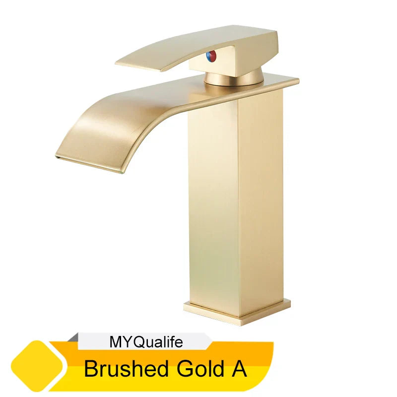 DecorBites™ Black Waterfall Basin Faucet Mixer Tap for Vessel Sinks - Single Hole