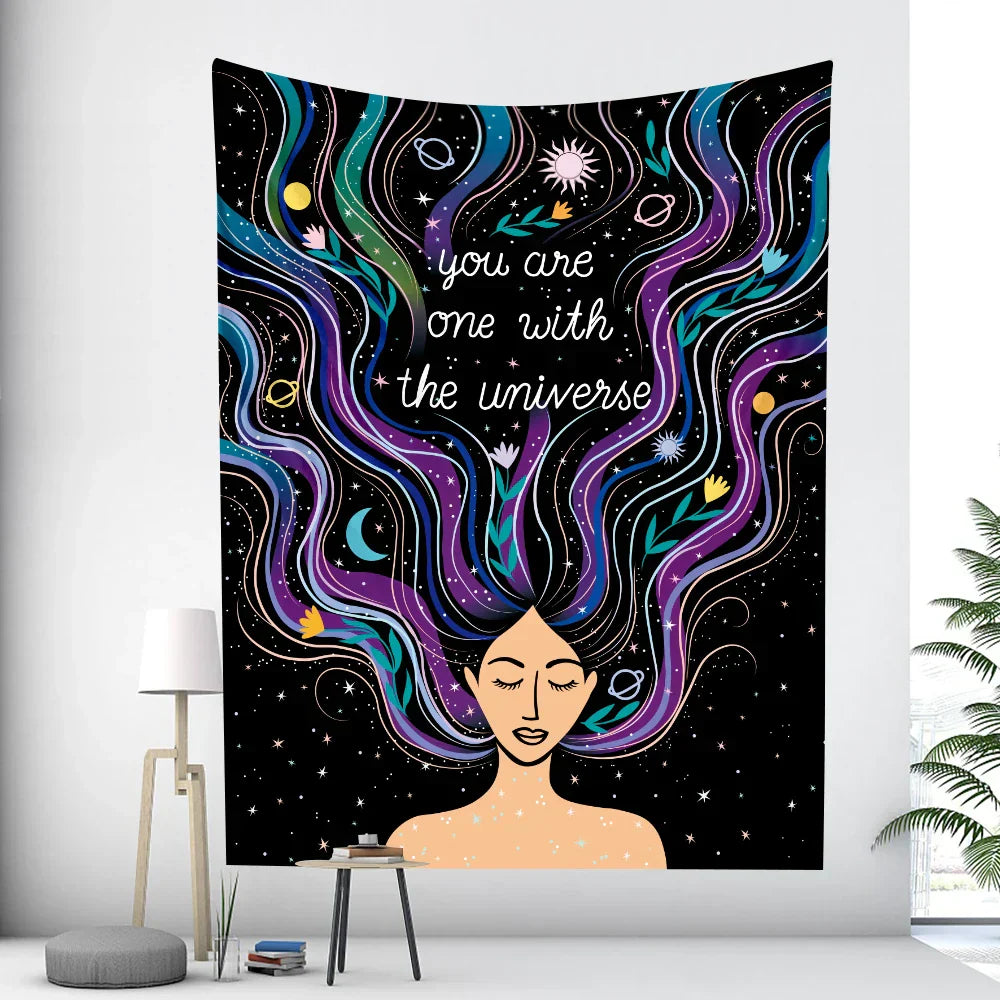 DecorBites™ Bohemian Moon Tarot Tapestry for Home Decor and Yoga Mat