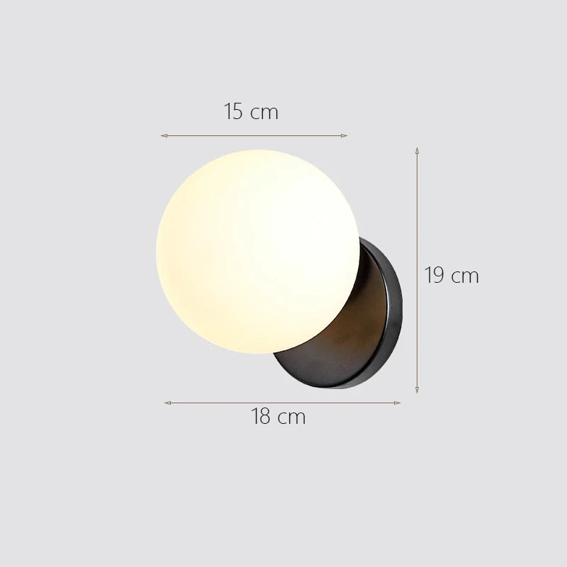 DecorBites™ Glass Ball Wall Lamp: Modern Minimalist Nordic Style, Luxury Bedroom Lighting