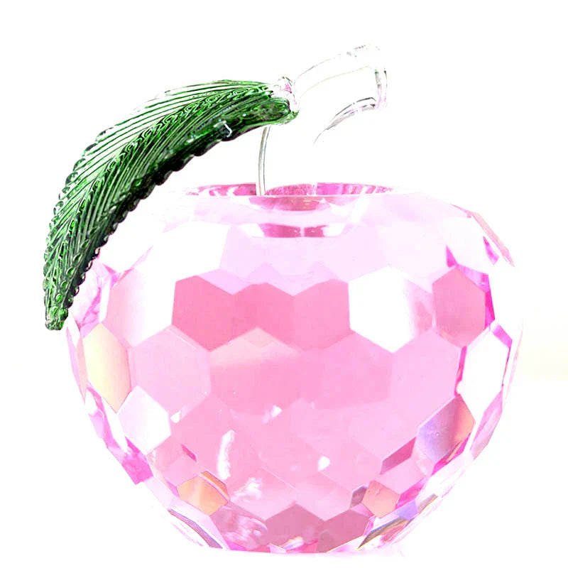 DecorBites™ 3D Crystal Yellow Apple Glass Paperweight Figurine Ornaments - Office Desktop Decoration