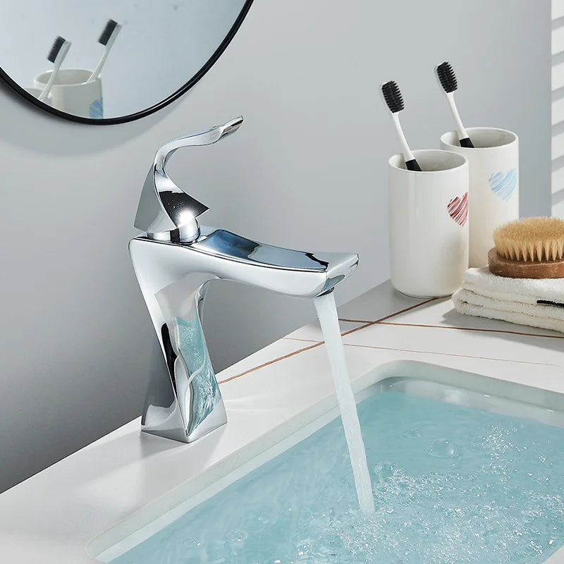 DecorBites™ Black Bronze Bathroom Basin Faucet, Single Lever Lavatory Sink Mixer Tap