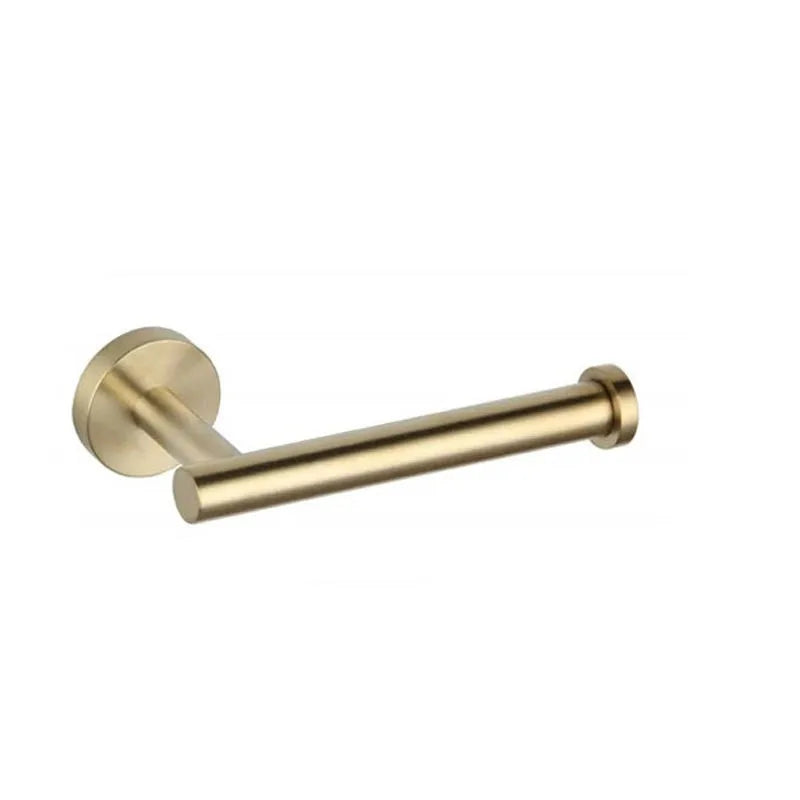 DecorBites™ Brushed Gold Bathroom Accessory Set: Towel Rail, Towel Rack, Paper Holder, Toilet Hanger