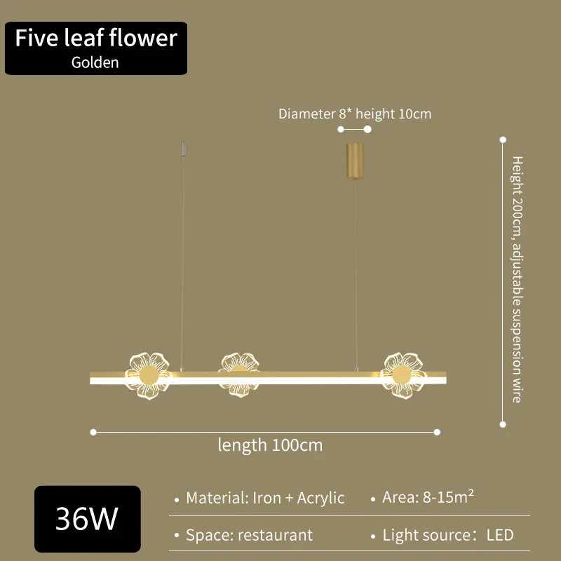 DecorBites™ Butterfly Flower Chandelier Long Strip Pendant Lights
