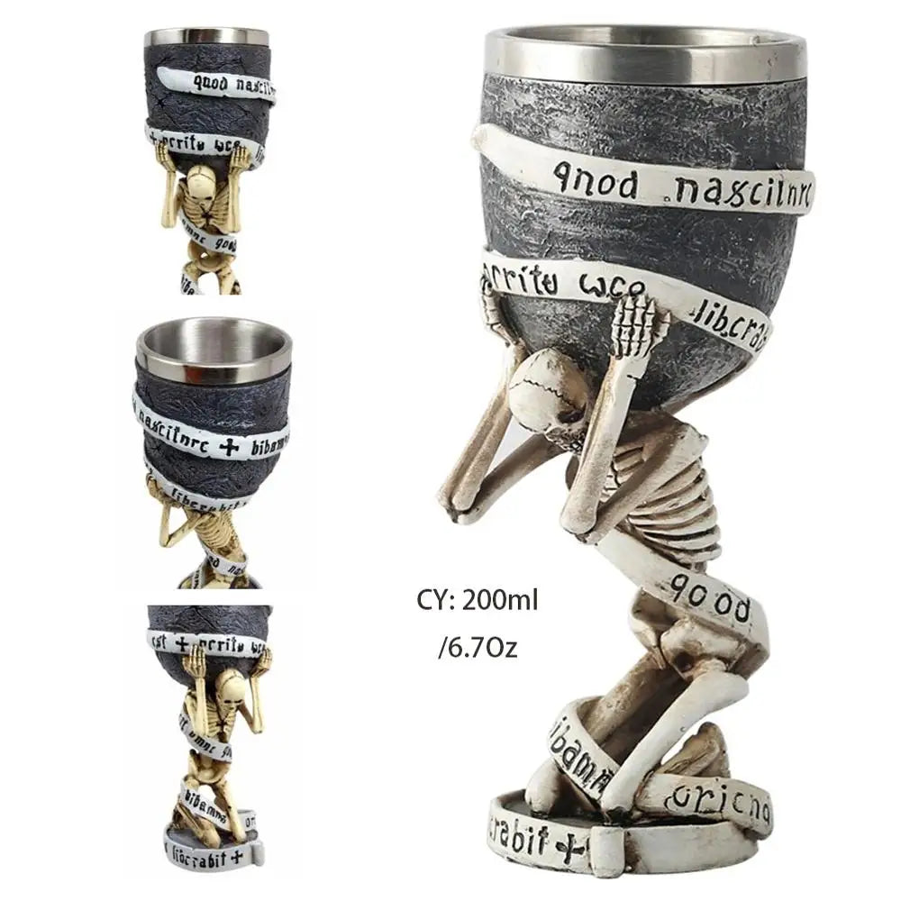 DecorBites™ Dragon King Goblet 200ml: Retro Stainless Steel Wine Glass Gothic Whiskey Cup