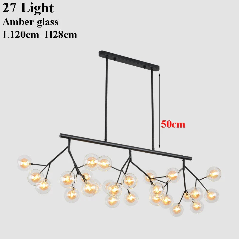 DecorBites™ LED Glass Ball Branch Chandelier | Modern Firefly Art Decor Lighting
