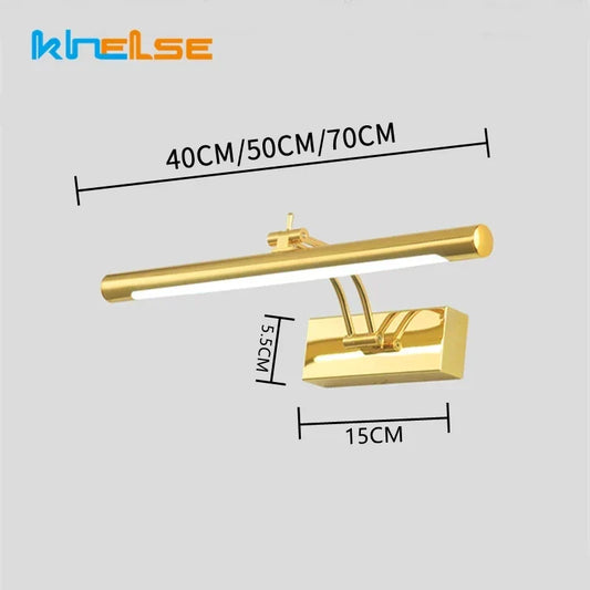 DecorBites™ LED Stainless Steel Bathroom Wall Lamp Switch Waterproof Cosmetic Mirror Sconce