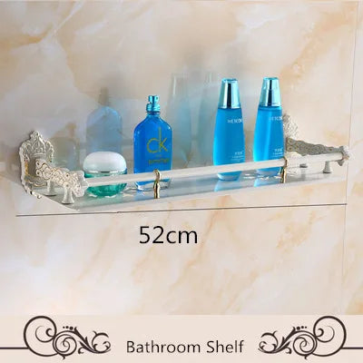 DecorBites™ Aluminum Bath Hardware Set: Shelf, Towel Rack, Paper Holder, Brush Holder, Hooks