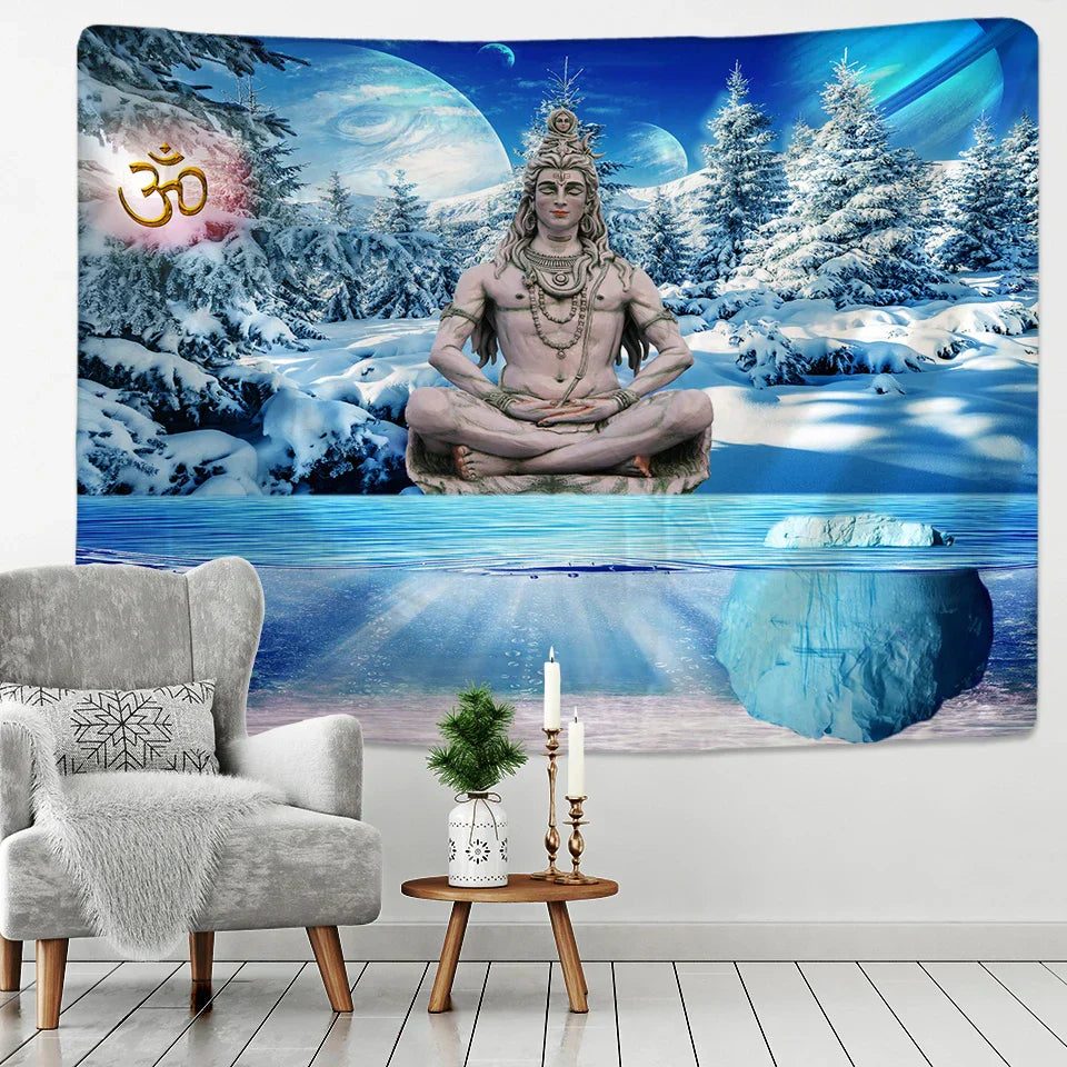 DecorBites™ Buddhism Wall Hanging Tapestry Blanket Rug for Beach, Picnic, Camping
