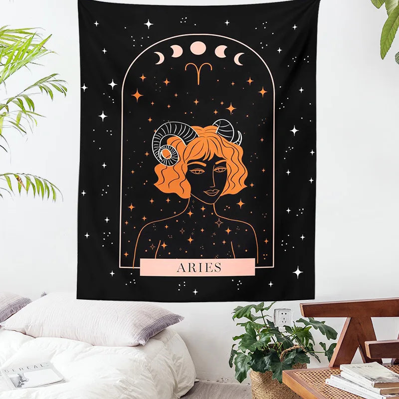 DecorBites™ Celestial Constellation Tapestry Moon Phase Wall Hanging for Unique Home Décor