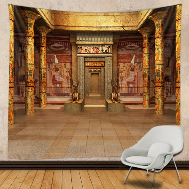 DecorBites™ Egyptian Building Tapestry Wall Hanging for Bohemian Bedroom Decor