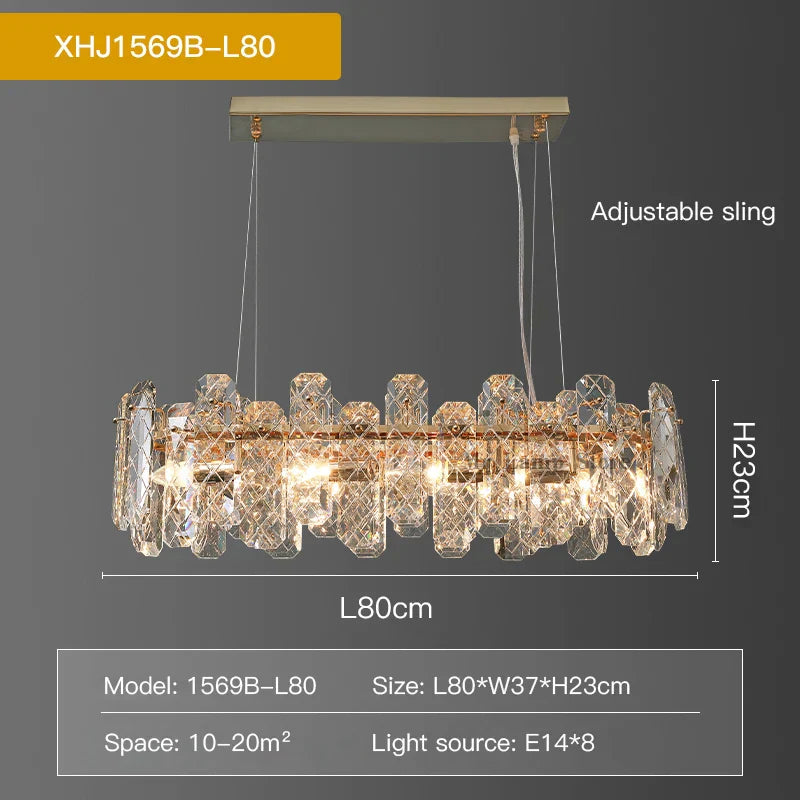 DecorBites™ Crystal LED Chandelier for Elegant Living Room, Dining, Bedroom, Kitchen