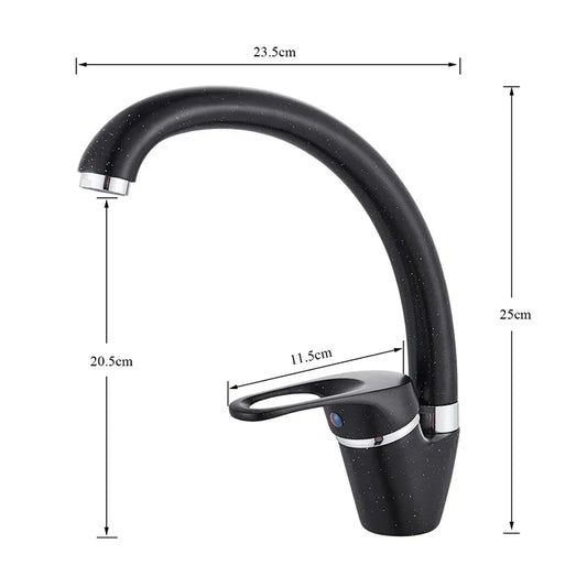 DecorBites™ Beige Brass Kitchen Faucet 360 Swivel Spout Single Handle Mixer Tap