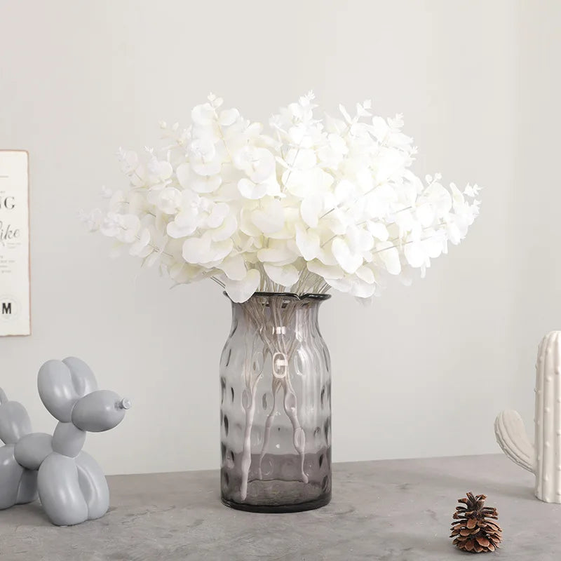 DecorBites™ Eucalyptus Flower Arrangement Material for Plant Wall with Big Handle & Bundled Plastic