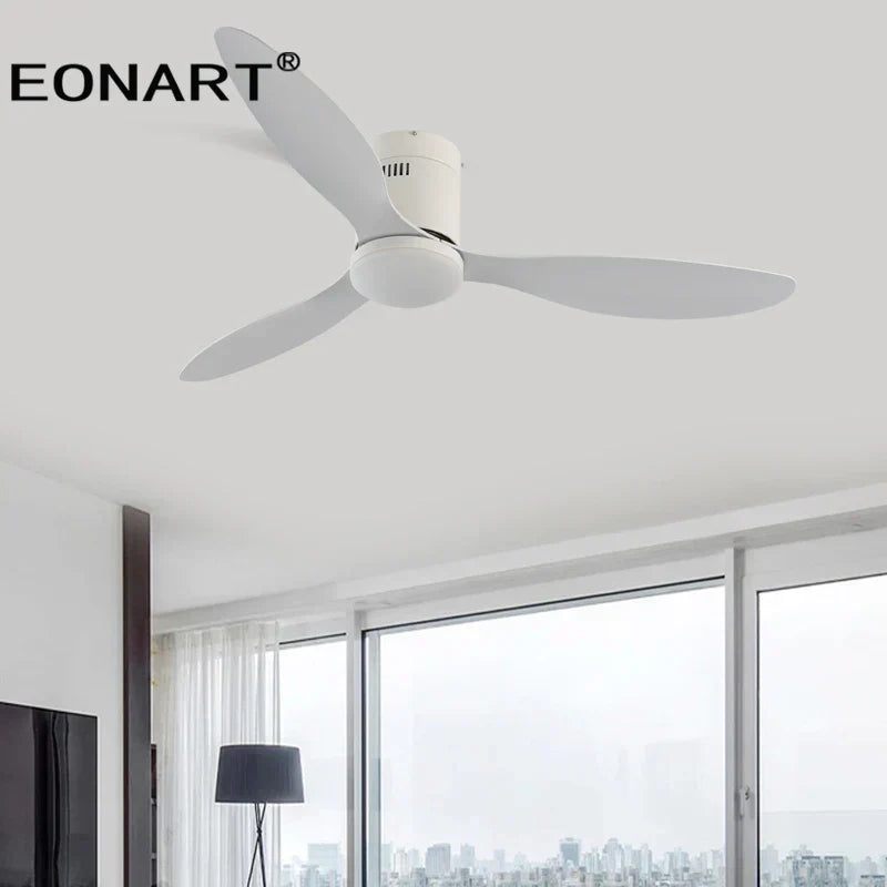 DecorBites™ 52" Black DC Ceiling Fan, Remote Control, No Light