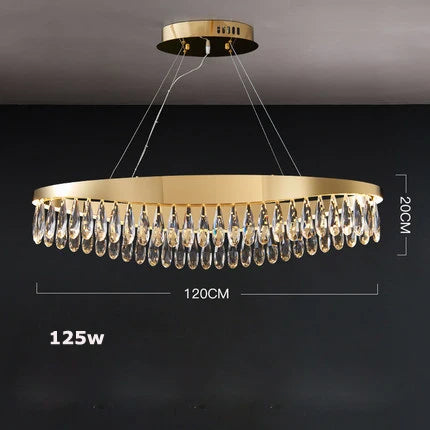 DecorBites™ Crystal Stainless Steel LED Chandelier for Foyer