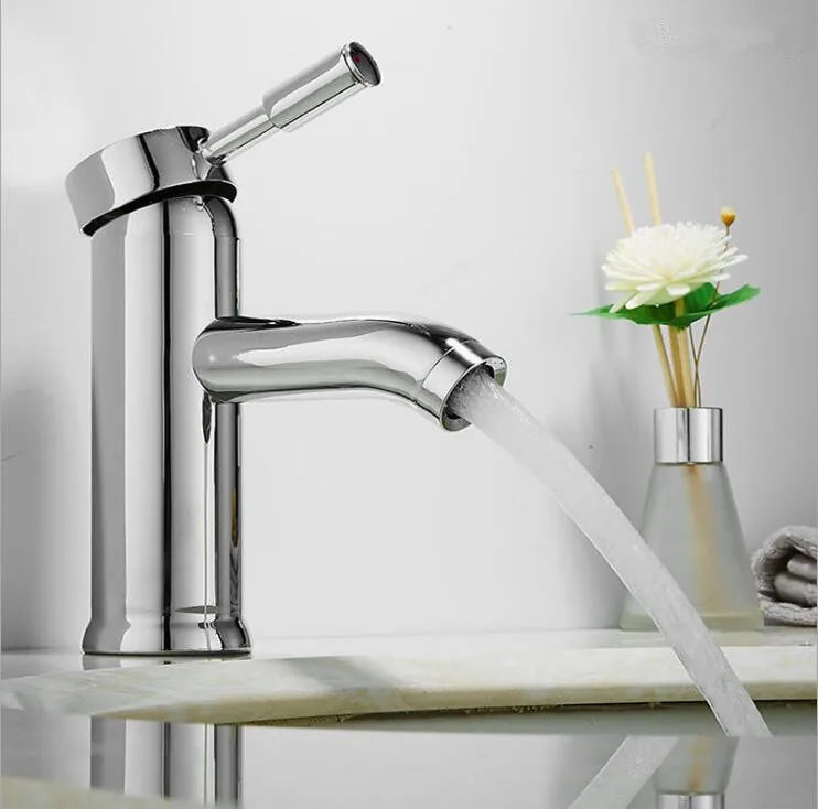 DecorBites™ Black Single Handle Luxury Bathroom Faucet Switch Mixer Taps for Wash Basin