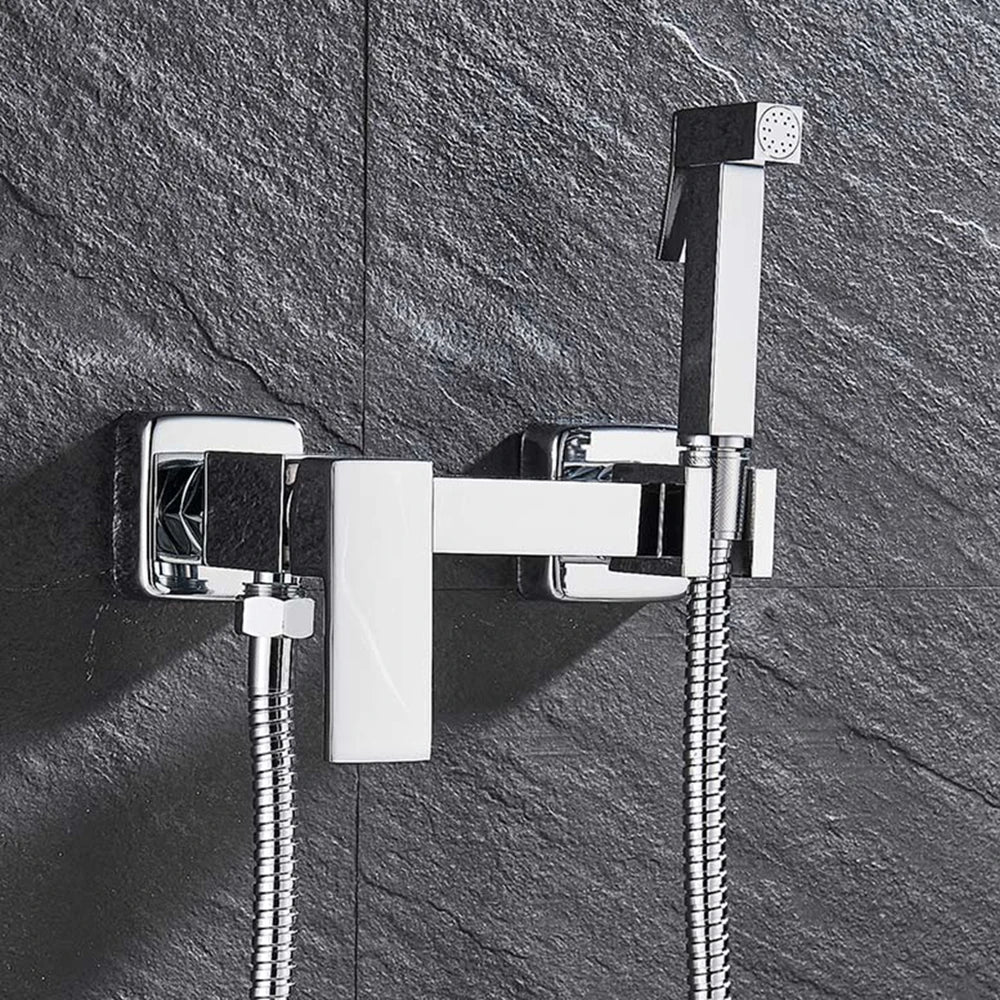 DecorBites™ Brass Bidet Faucet Mixer with Square Shower Spray