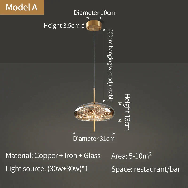 DecorBites™ Crystal Chandelier: Nordic Luxury Pendant Lighting for Dining Room, Bedroom, and Bar