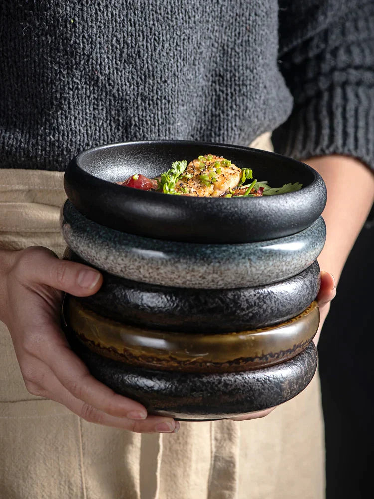 DecorBites™ Ceramic Kimchi Plate - 6inch Round Dish - Solid Glaze