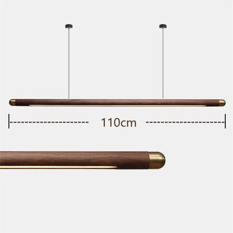 DecorBites™ Black Walnut Wood Pendant Lights: Minimalist LED Dining Room Hanglamp