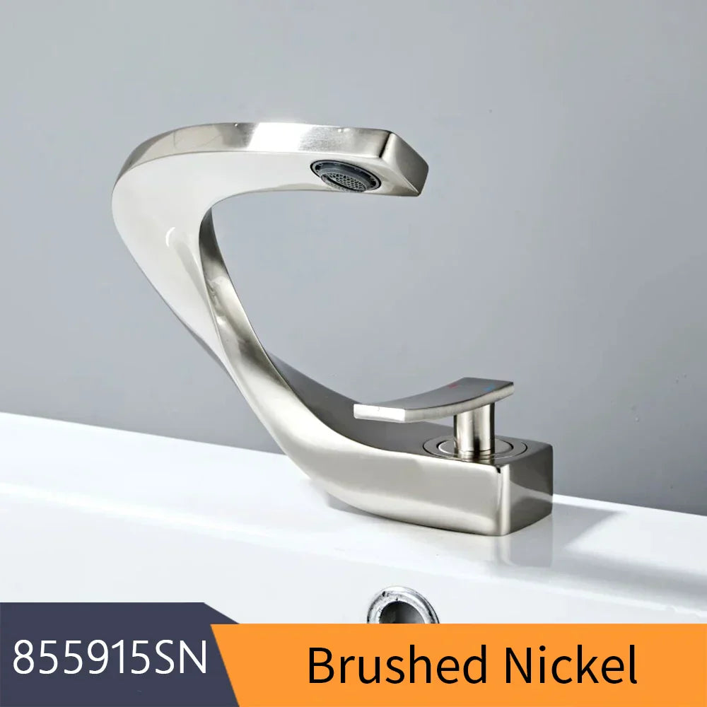 DecorBites™ Basin Faucet Modern Brass Mixer Tap for Elegant Bathroom, Single Handle