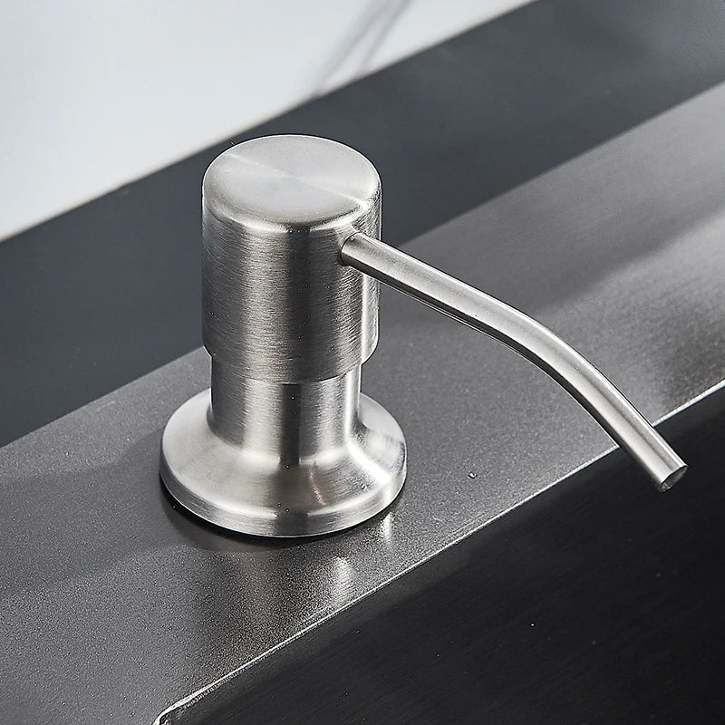 DecorBites™ 220ML Black Kitchen Soap Dispenser Stainless Steel Head, 3 Colors Liquid Detergent Bottle