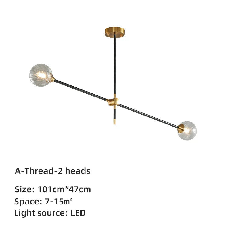 DecorBites™ Geometric Glass Ball Chandelier: Post-modern LED Pendant Lights for Stylish Decor