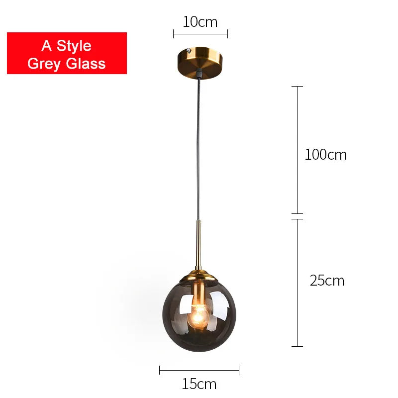 DecorBites™ Glass Ball Pendant Lamps: Modern Lighting for Bar, Restaurant, Bedroom