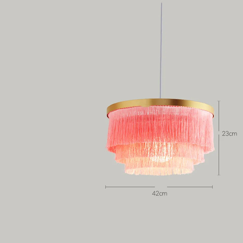 DecorBites™ Art Deco Cotton Thread Tiered Chandelier in Black Gold Finishing