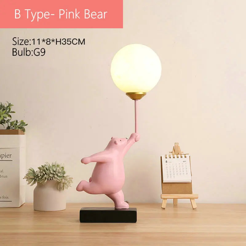 DecorBites™ Bear Moon Lamp with G9 Bulb for Children's Bedroom