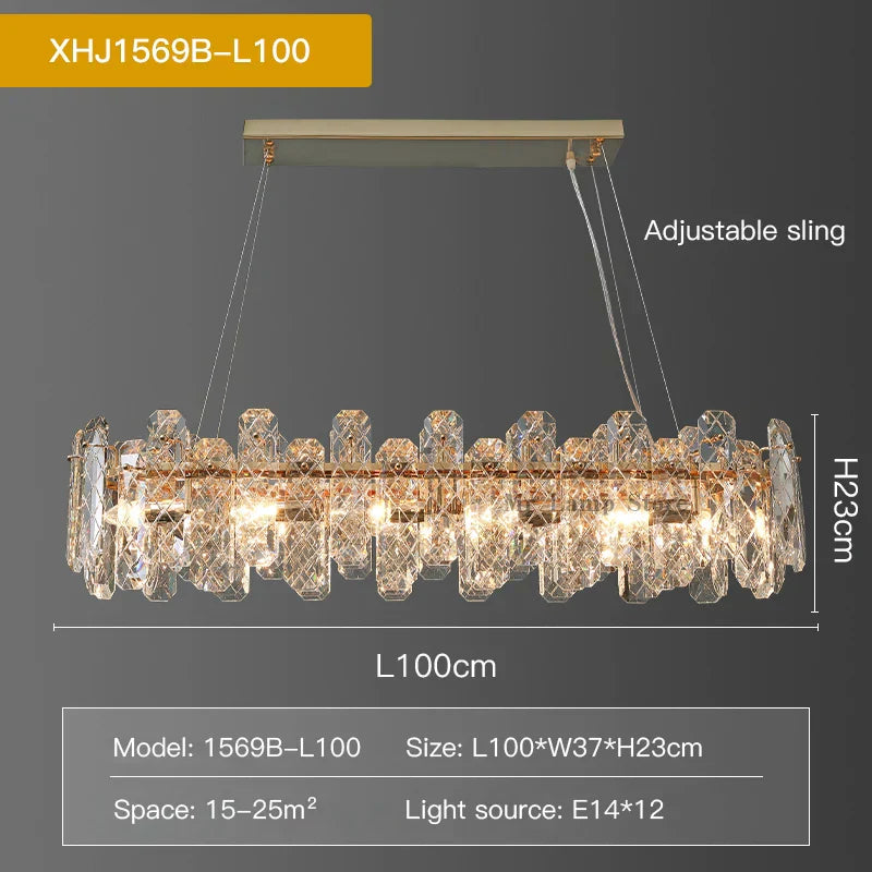 DecorBites™ Crystal LED Chandelier for Elegant Living Room, Dining, Bedroom, Kitchen