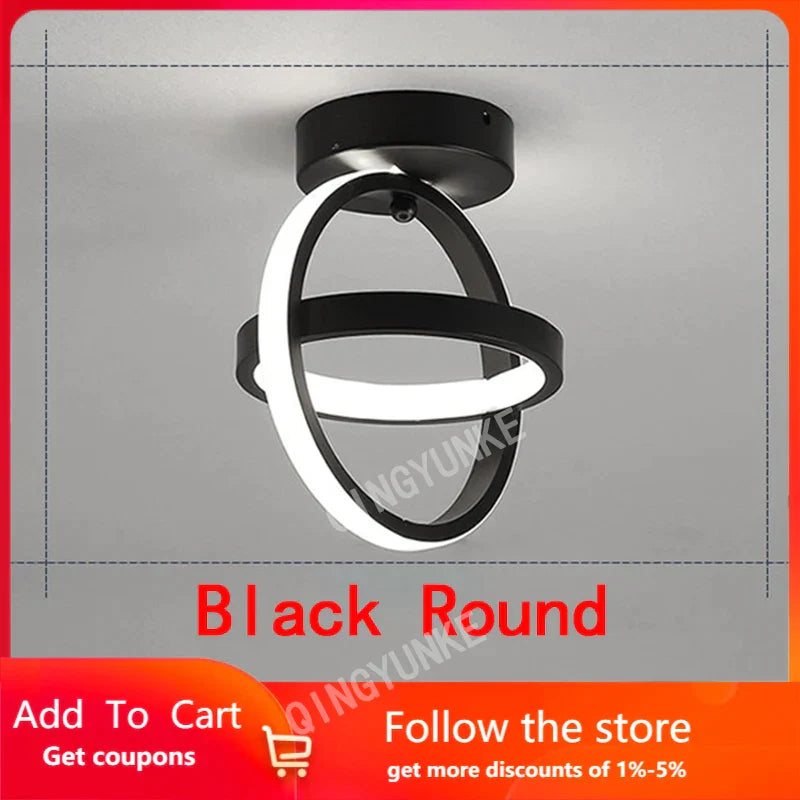 DecorBites™ Black Square LED Ceiling Lamp: Modern Lighting for Corridor, Aisle, Cloakroom, Balcony