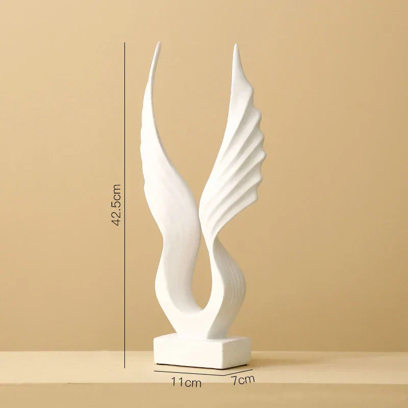 DecorBites™ Angel Wings Sculpture: Nordic Modern Abstract Resin Home Decor Artware