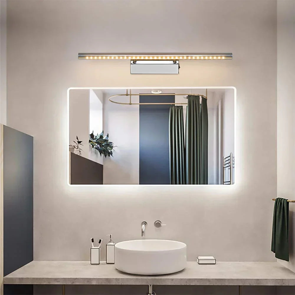 DecorBites™ LED Bathroom Wall Light Stainless Steel Makeup Mirror Lamp Fixtures