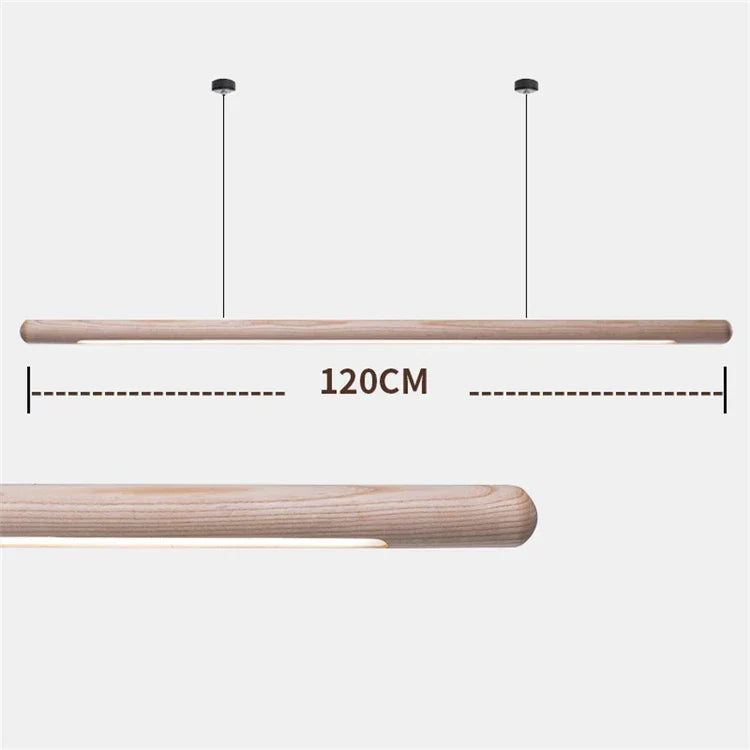 DecorBites™ Black Walnut Wood Pendant Lights: Minimalist LED Dining Room Hanglamp