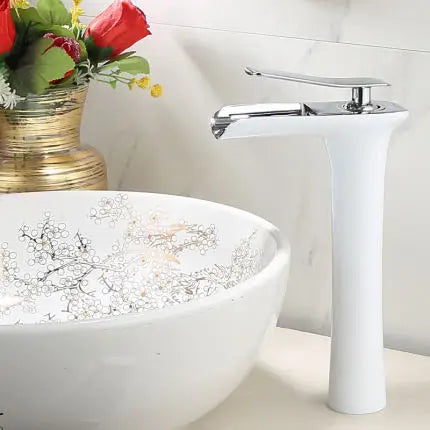 DecorBites™ Grey Waterfall Brass Basin Faucet - Hot Cold Mixer Tap for Bathroom Sink